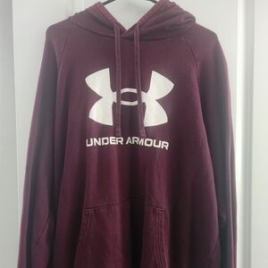 Under Armour Burgundy Hoodie with White Logo